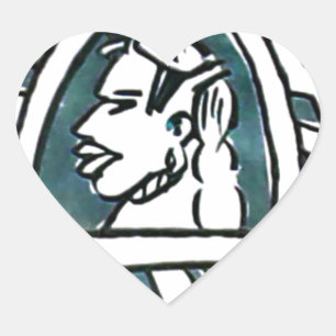 Sticker Cœur Belle Africaine Bongo Massai Portrait Tribal Art