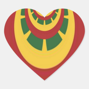 Sticker Cœur Belle Rasta Extraordinaire Couleurs Art Imprimer