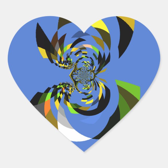 Sticker Cœur Belle silhouette féminine colorée illustrations (Devant)