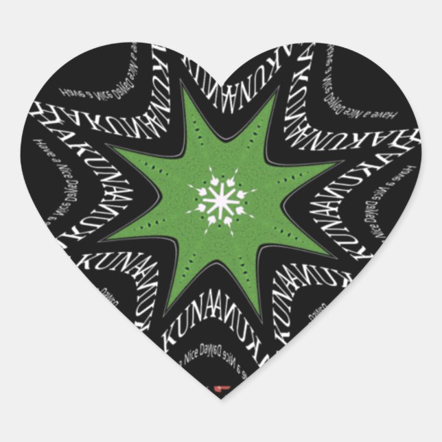 Sticker Cœur Belle Whirling étoiles arrière - plan Imprimer vec (Devant)