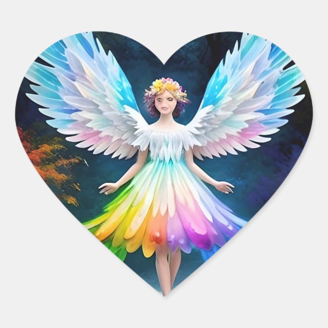 Sticker Cœur Belles ailes Angel Art-35444 (Devant)