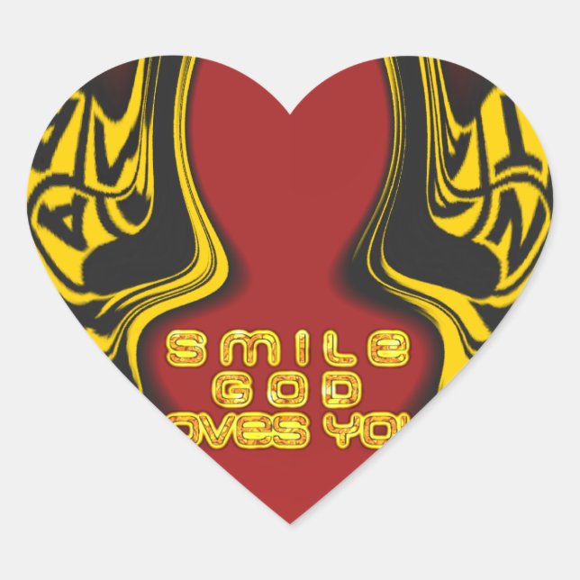 Sticker Cœur Bénédiction d'en haut : L'Amour de Dieu Salutation (Devant)