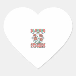 Sticker Cœur Bénis et Très Favorisés Design Floral Vintage_1