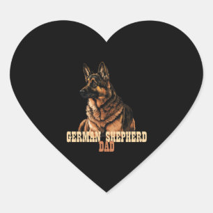 Sticker Cœur Berger allemand papa, propriétaire de GSD papa