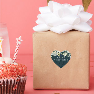 Sticker Cœur Berneberge verte+Eucalyptus Joyeux Noël/Personnali