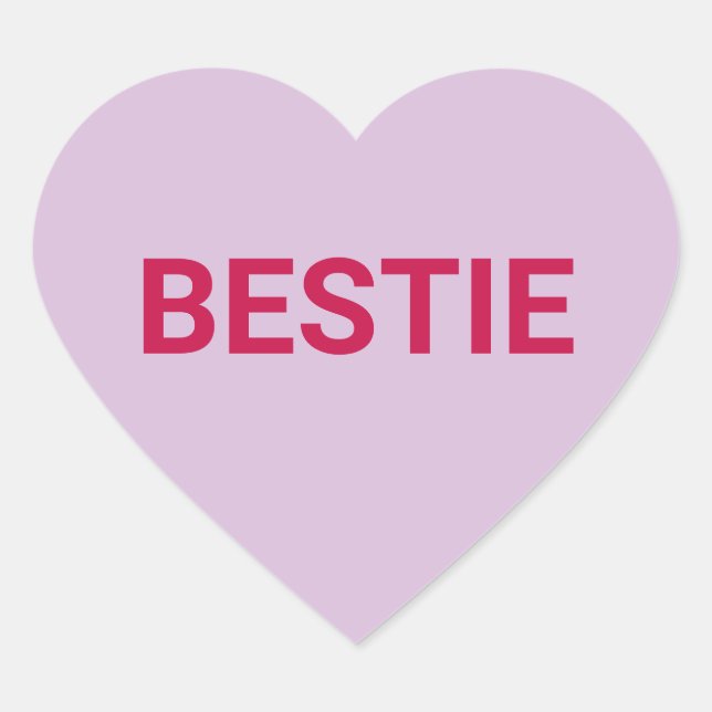 Sticker Cœur Bestie fun mignon conversation de la Saint Valenti (Devant)