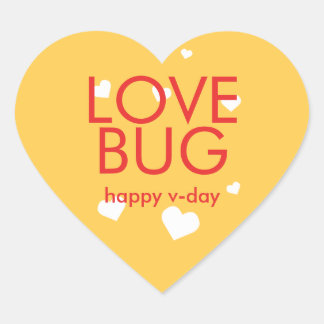 Sticker Cœur Bestiole d'amour Saint Valentin coeur jaune rouge