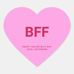 Sticker Cœur BFF rose fun mignon Valentine's Day coutume