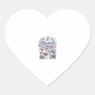 Sticker Cœur Bibliothécaire Licorne de Vêtements Imprimés Magiq