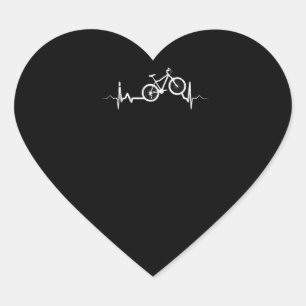 Sticker Cœur Bicycle Heartbeat Cyclisme Mountain Vélo