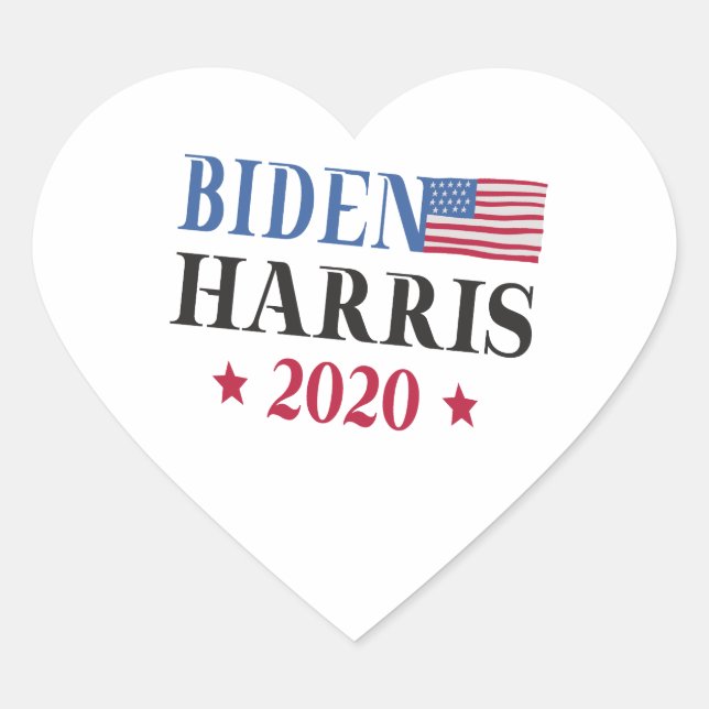 Sticker Cœur Biden Harris 2020 (Devant)