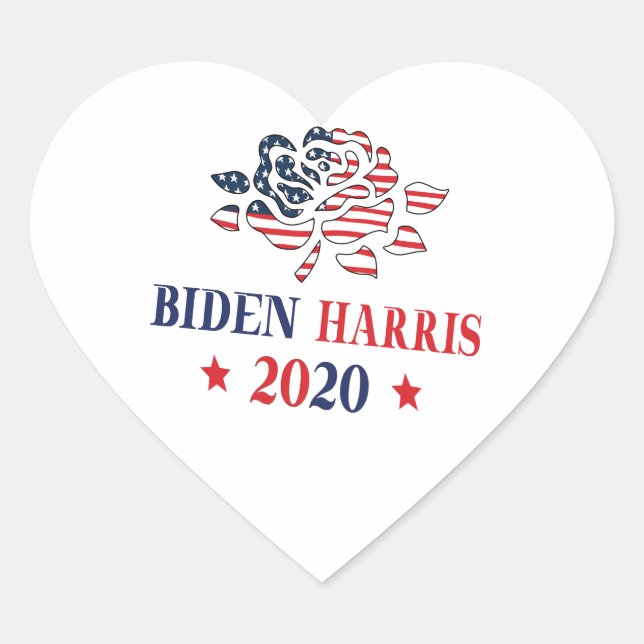 Sticker Cœur Biden Harris 2020 (Devant)