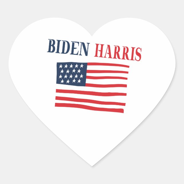 Sticker Cœur Biden Harris 2020 (Devant)