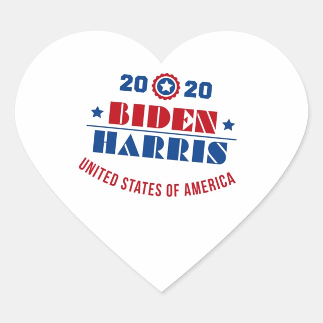 Sticker Cœur Biden Harris 2020 (Devant)