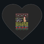 Sticker Cœur Bien Sûr Je Parle À Golden Retriever Christmas Tee<br><div class="desc">Bien Sûr Je Parle À Golden Retriever Christmas Tee</div>