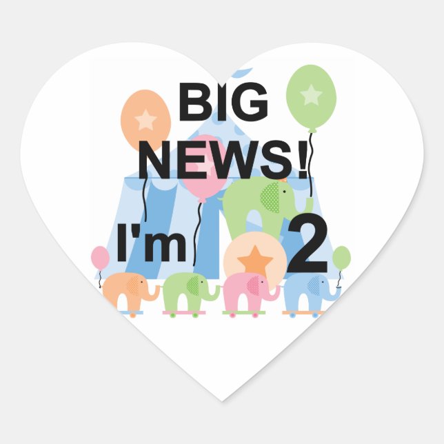 Sticker Cœur Big News Circus 2nd Birthday T-shirts et cadeaux (Devant)