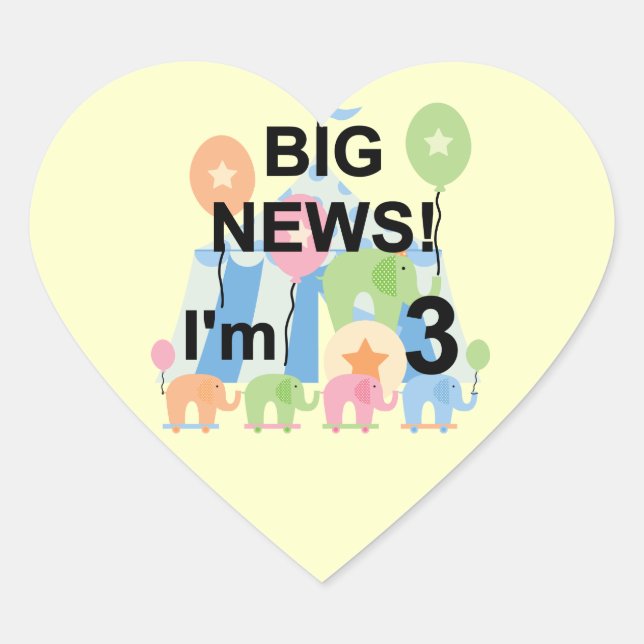 Sticker Cœur Big News Circus 3e Anniversaire Tshirts et cadeaux (Devant)