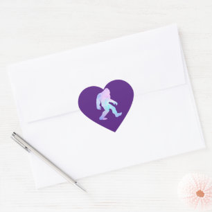 Sticker Cœur Bigfoot aquarelle      