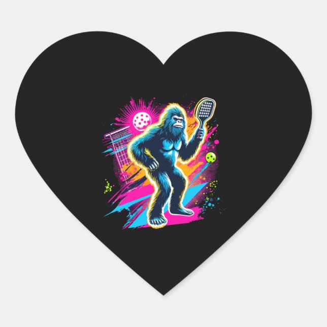 Sticker Cœur Bigfoot Sasquatch 1980 (Devant)