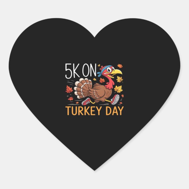 Sticker Cœur Bigfoot Turquie Citrouille Thanksgiving Day Classi (Devant)