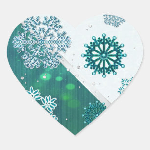 Sticker Cœur Bijoux de flocon de neige 3D