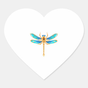 Sticker Cœur Bijoux en or libellule insecte vip amusant vectori