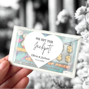 Sticker Cœur Billet de loterie de mariage personnalisé Nom du c