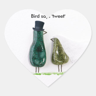 Sticker Cœur Bird dit 'tweet'