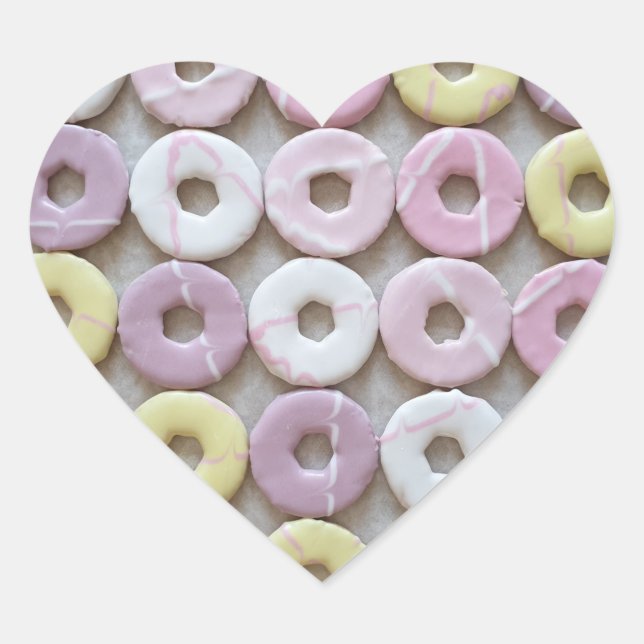 Sticker Cœur Biscuits colorés (Devant)