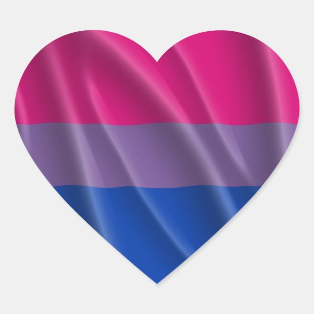 Sticker Cœur BISEXUAL FIDE FLAG WAVY DESIGN - PRIDE.png 2014 (Devant)