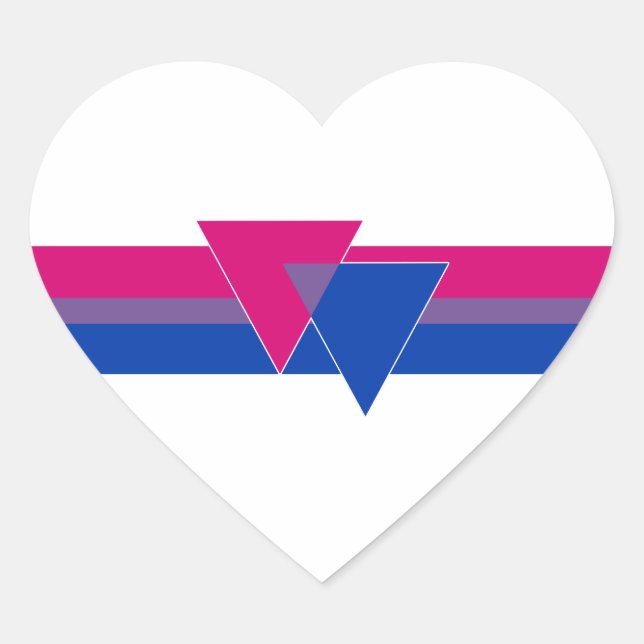 Sticker Cœur Bisexual pride (Devant)