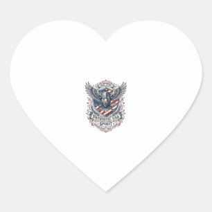 Sticker Cœur Bison Aigle Patriotique Crête Animal Hybride Patri