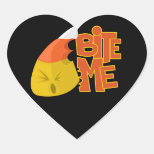 Sticker Cœur Bite Me - Candy Corn