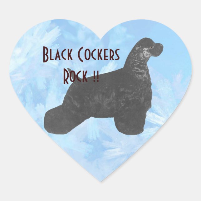 Sticker Cœur Black Cockers Rock ! ! (Devant)