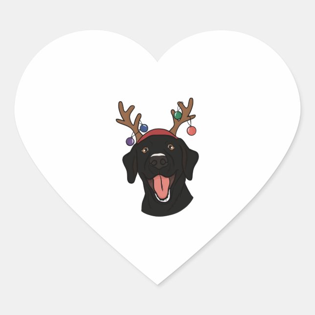 Sticker Cœur Black Lab de Christmas (Devant)