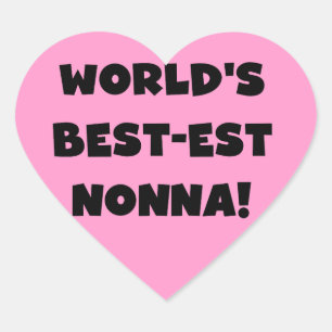 Sticker Cœur Black Text Meilleurs T-shirts et cadeaux Nonna