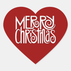 Sticker Coeur blanc Joyeux Noël