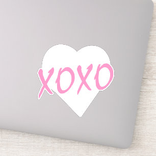 Sticker Coeur blanc rose XOXO Saint Valentin Moderne