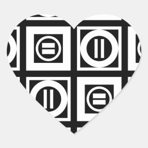 Sticker Cœur Blanc sur le Motif de signalisation géométrique no