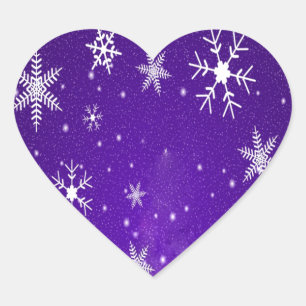 Sticker Cœur Blanche-Neige, Blue Purple Background