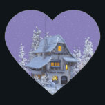 Sticker Cœur Blanche-neige de Christmas.<br><div class="desc">noël-hiver-neige-flocon de neige. Sticker cardiaque</div>