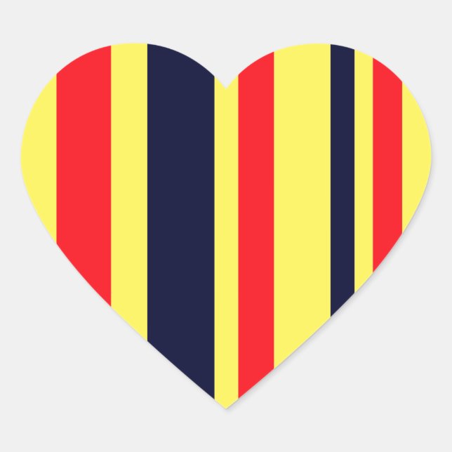 Sticker Cœur Blancs, Bleus Et Rouges (Devant)