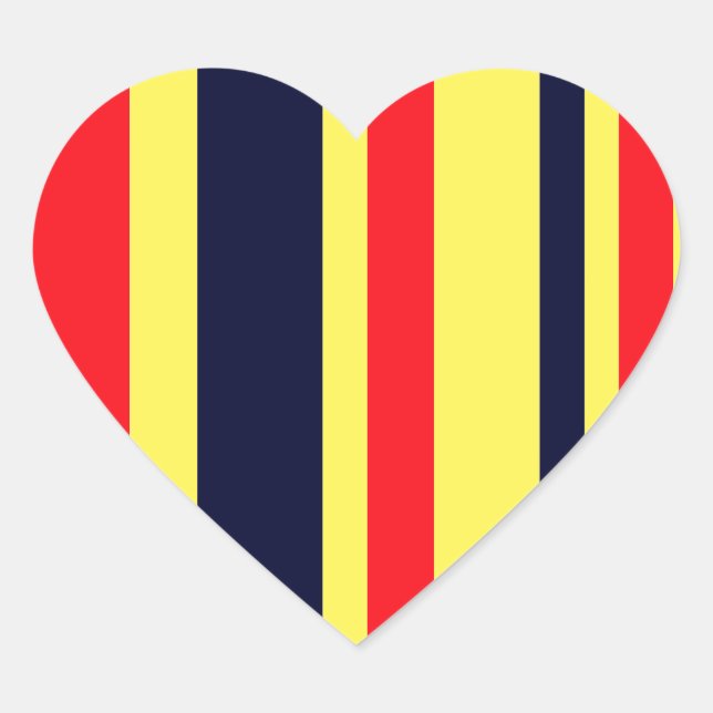 Sticker Cœur Blancs, Bleus Et Rouges (Devant)