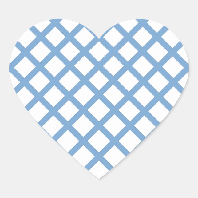 Sticker Cœur Bleu Blanc Arlequin Diamond Motif (Devant)