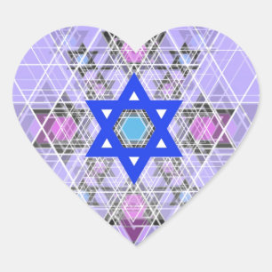 Sticker Cœur Bleu Étoile.