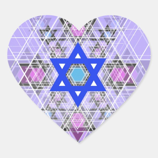 Sticker Cœur Bleu Étoile. (Devant)