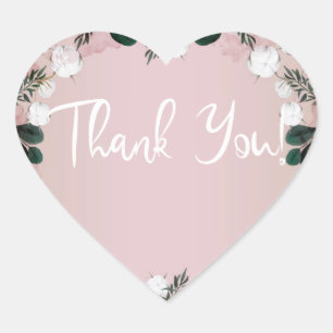 Sticker Cœur Bleu Taupe Coton Floral Verdure Mariage rustique