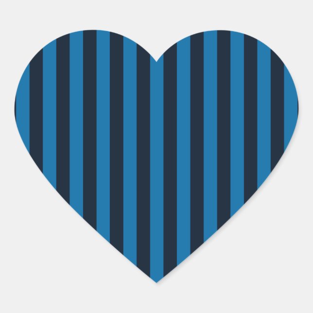 Sticker Cœur Bleu Vertical Stripes Arrière - plan Personnaliser (Devant)