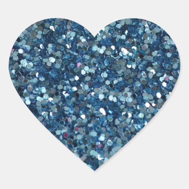 Sticker Cœur BLEUE (fausse PARTIES SCINTILLANT COEUR TISSEUR) (Devant)