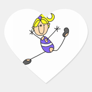 Sticker Cœur Blond Girl Gymnast